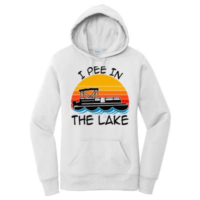 I pee in the lake vintage boating pontoon Women's Pullover Hoodie