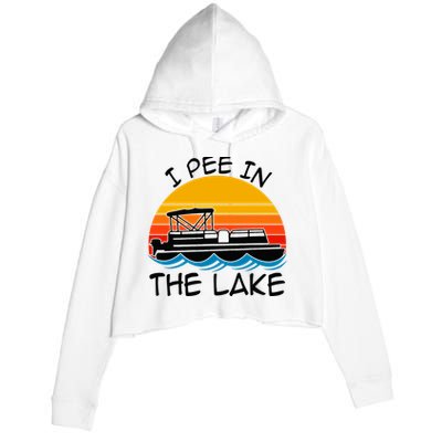 I pee in the lake vintage boating pontoon Crop Fleece Hoodie