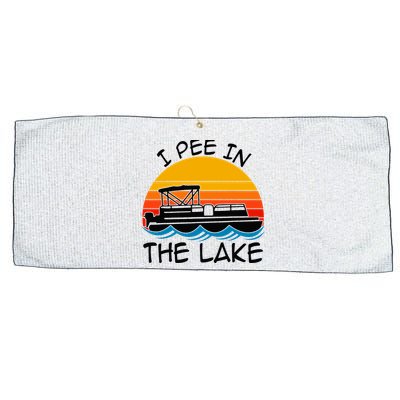 I pee in the lake vintage boating pontoon Large Microfiber Waffle Golf Towel