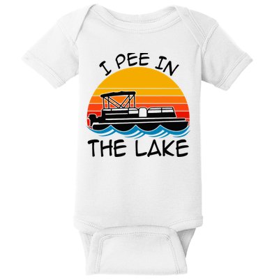 I pee in the lake vintage boating pontoon Baby Bodysuit