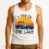 I pee in the lake vintage boating pontoon Tank Top