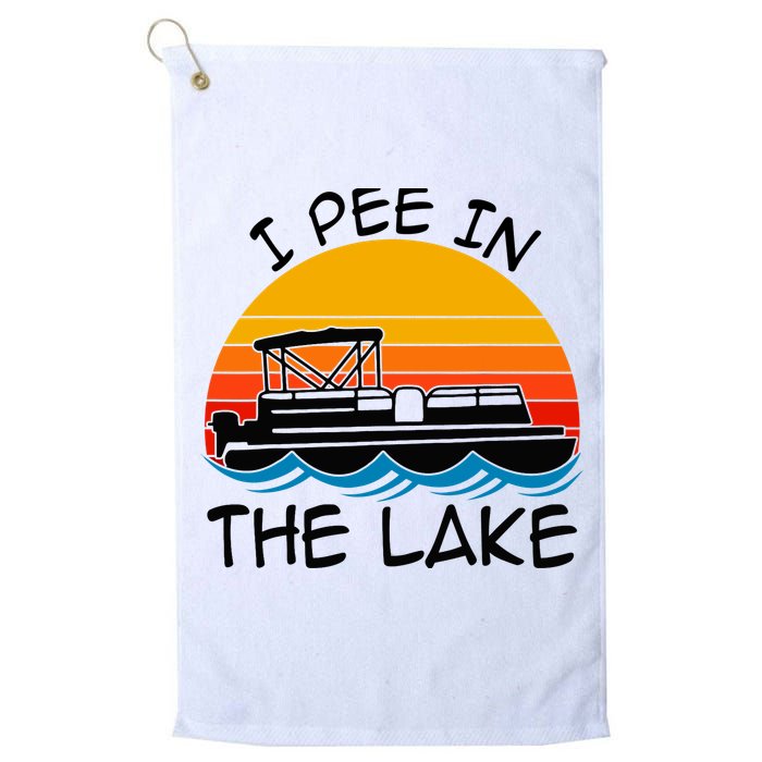 I pee in the lake vintage boating pontoon Golf Towel