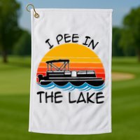 I pee in the lake vintage boating pontoon Golf Towel