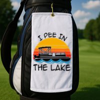 I pee in the lake vintage boating pontoon Golf Towel