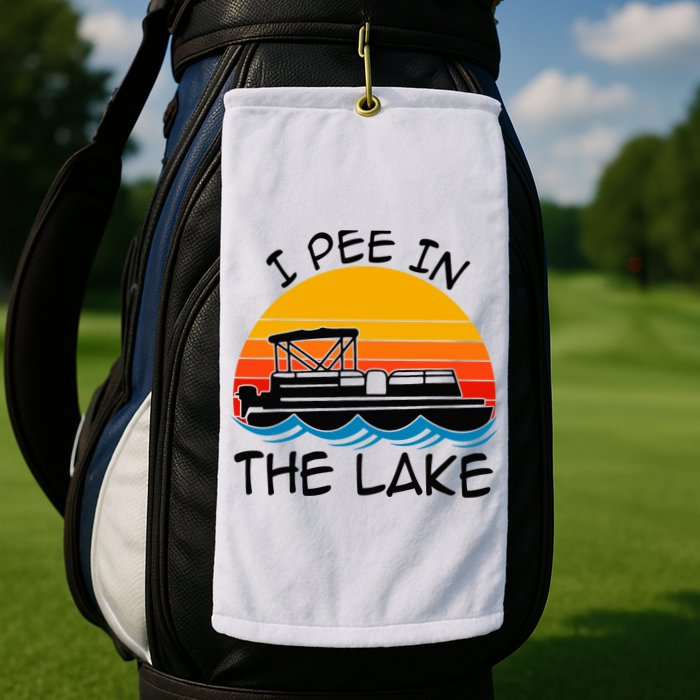 I pee in the lake vintage boating pontoon Golf Towel