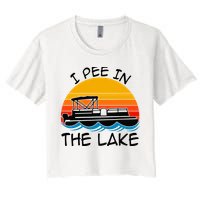I pee in the lake vintage boating pontoon Crop Top