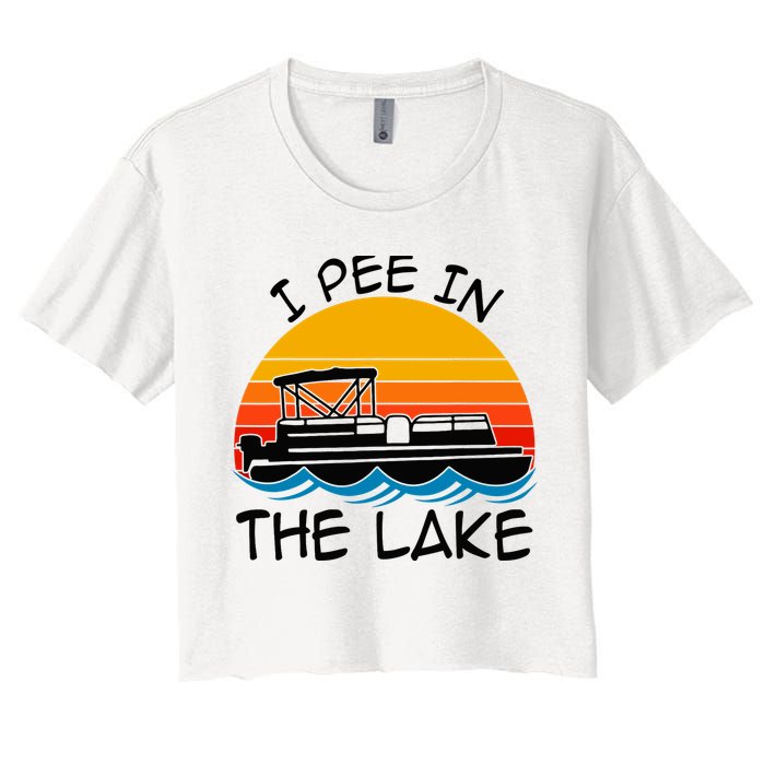 I pee in the lake vintage boating pontoon Crop Top