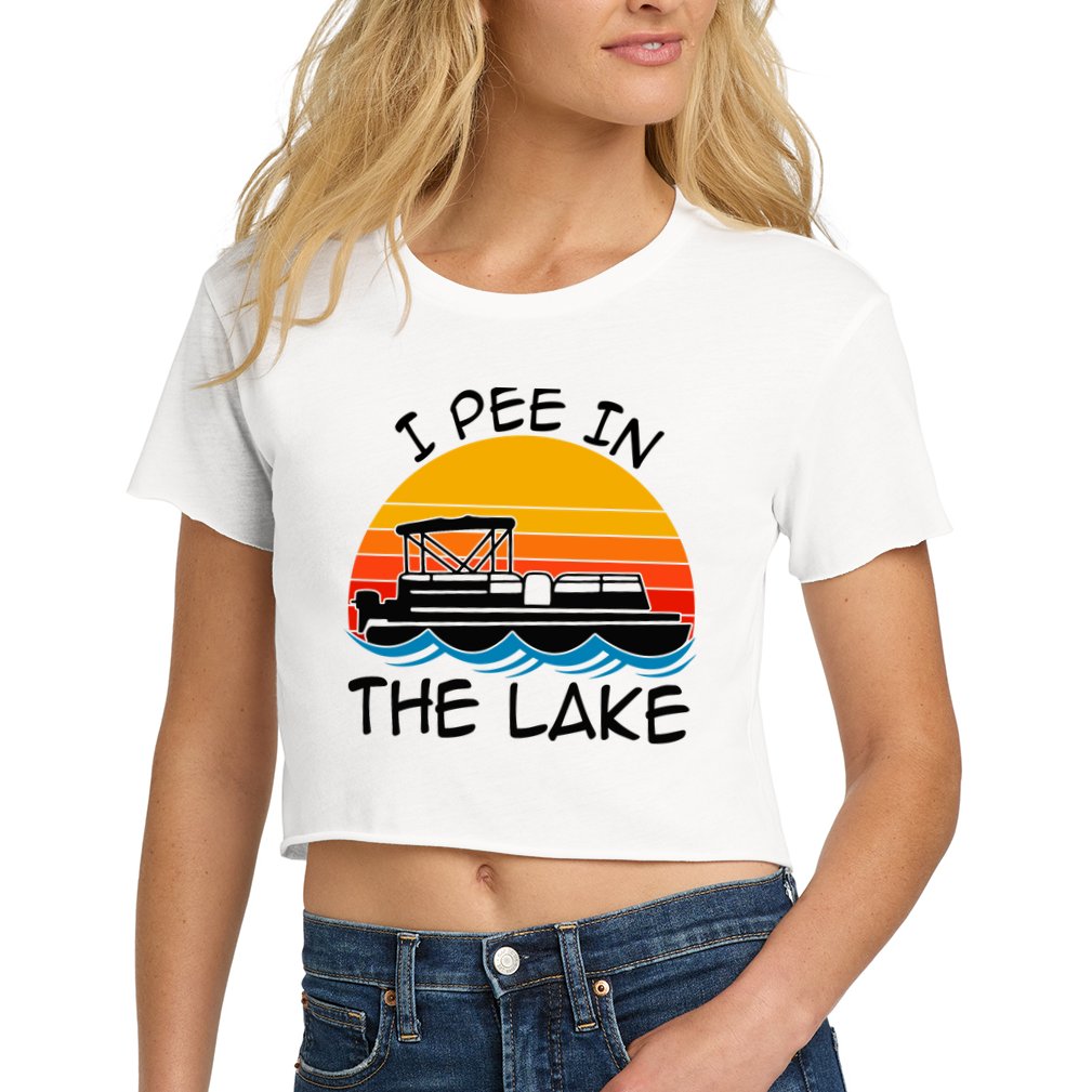 I pee in the lake vintage boating pontoon Crop Top