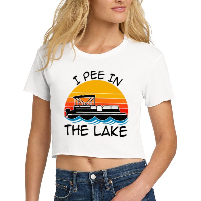 I pee in the lake vintage boating pontoon Crop Top