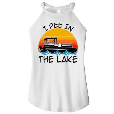 I pee in the lake vintage boating pontoon Women's Perfect Tri Rocker Tank