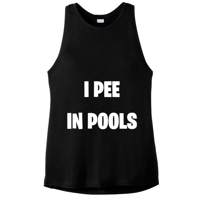 I Pee In Pools Ladies PosiCharge Tri-Blend Wicking Tank