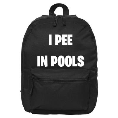 I Pee In Pools 16 in Basic Backpack