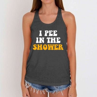 I Pee In The Shower Funny Humor Sarcastic Saying Joke Women's Knotted Racerback Tank