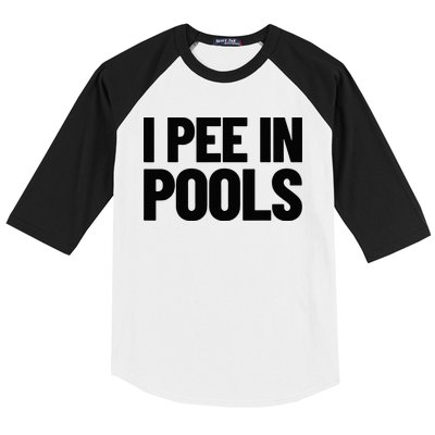 I Pee In Pools Funny Vacation Humor Swimming I Pee In Pools Baseball Sleeve Shirt