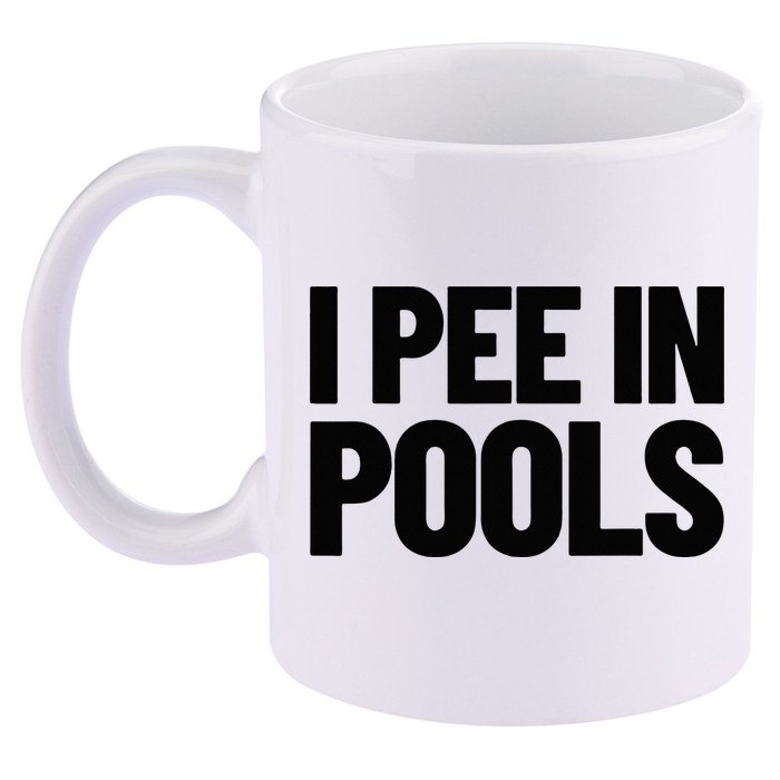 I Pee In Pools Funny Vacation Humor Swimming I Pee In Pools 11oz C Handle Ceramic Mug