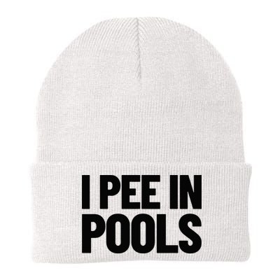 I Pee In Pools Funny Vacation Humor Swimming I Pee In Pools Knit Cap Winter Beanie