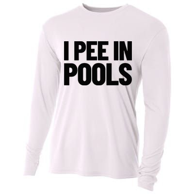I Pee In Pools Funny Vacation Humor Swimming I Pee In Pools Cooling Performance Long Sleeve Crew