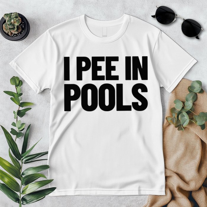 I Pee In Pools Funny Vacation Humor Swimming I Pee In Pools Premium T-Shirt