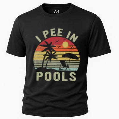 I Pee In Pools Sarcastic Sayings For Pools Lovers Retro Performance Shirt
