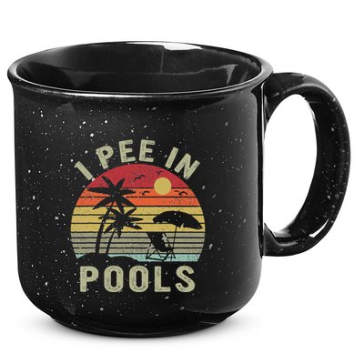 I Pee In Pools Sarcastic Sayings For Pools Lovers Retro 15oz Campfire Ceramic Mug
