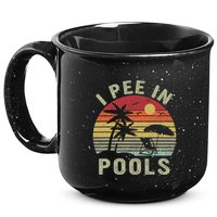 I Pee In Pools Sarcastic Sayings For Pools Lovers Retro 15oz Campfire Ceramic Mug