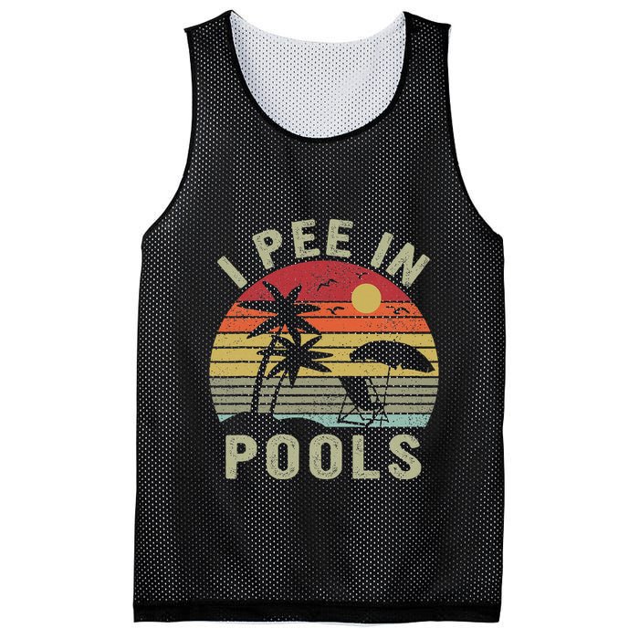 I Pee In Pools Sarcastic Sayings For Pools Lovers Retro Mesh Reversible Basketball Jersey Tank
