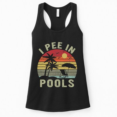 I Pee In Pools Sarcastic Sayings For Pools Lovers Retro Womens Tank Top