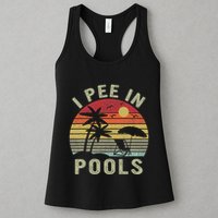I Pee In Pools Sarcastic Sayings For Pools Lovers Retro Womens Tank Top