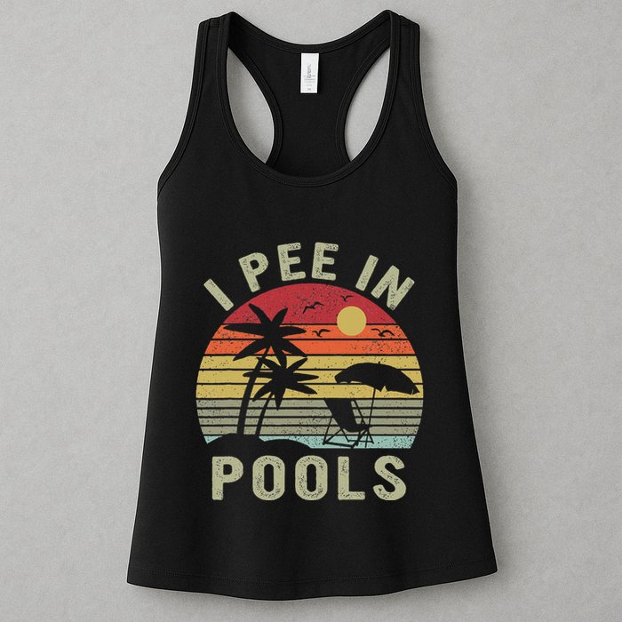I Pee In Pools Sarcastic Sayings For Pools Lovers Retro Womens Tank Top