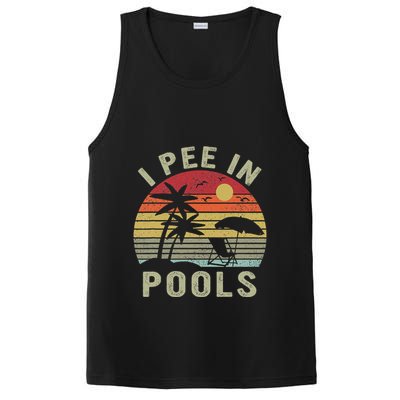 I Pee In Pools Sarcastic Sayings For Pools Lovers Retro PosiCharge Competitor Tank