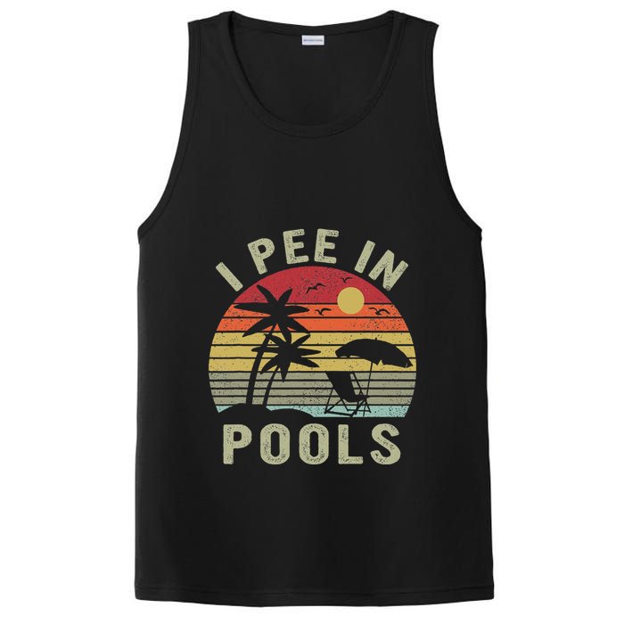 I Pee In Pools Sarcastic Sayings For Pools Lovers Retro PosiCharge Competitor Tank