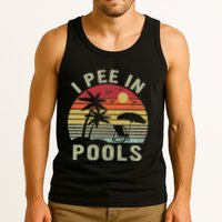 I Pee In Pools Sarcastic Sayings For Pools Lovers Retro Tank Top