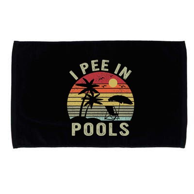 I Pee In Pools Sarcastic Sayings For Pools Lovers Retro Microfiber Hand Towel