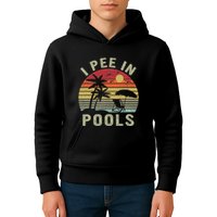 I Pee In Pools Sarcastic Sayings For Pools Lovers Retro Kids Hoodie