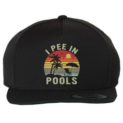 I Pee In Pools Sarcastic Sayings For Pools Lovers Retro Wool Snapback Cap