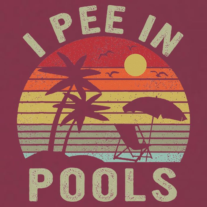 I Pee In Pools Sarcastic Sayings For Pools Lovers Retro 16oz Travel Tumbler