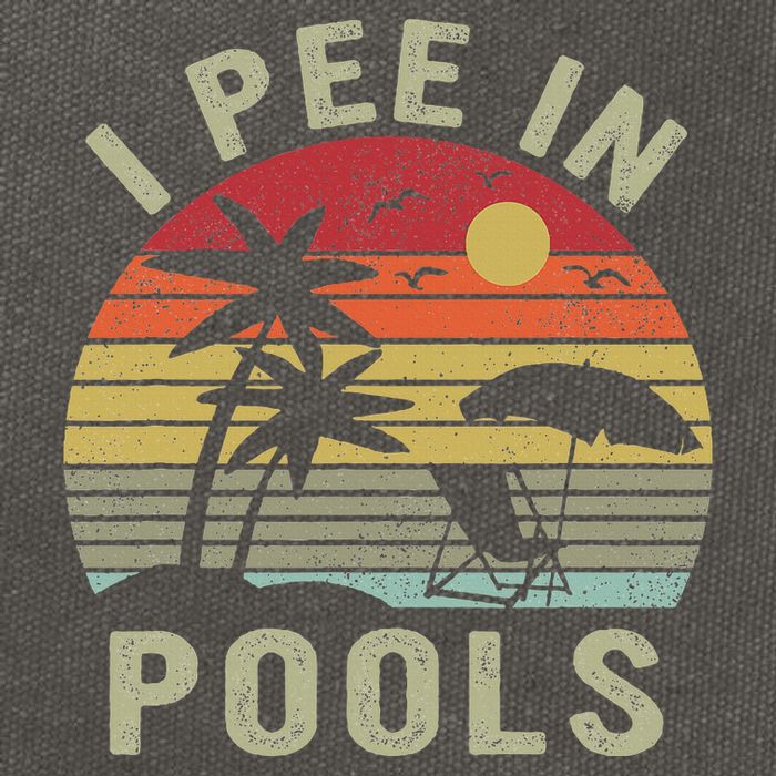 I Pee In Pools Sarcastic Sayings For Pools Lovers Retro Cotton Canvas Backpack