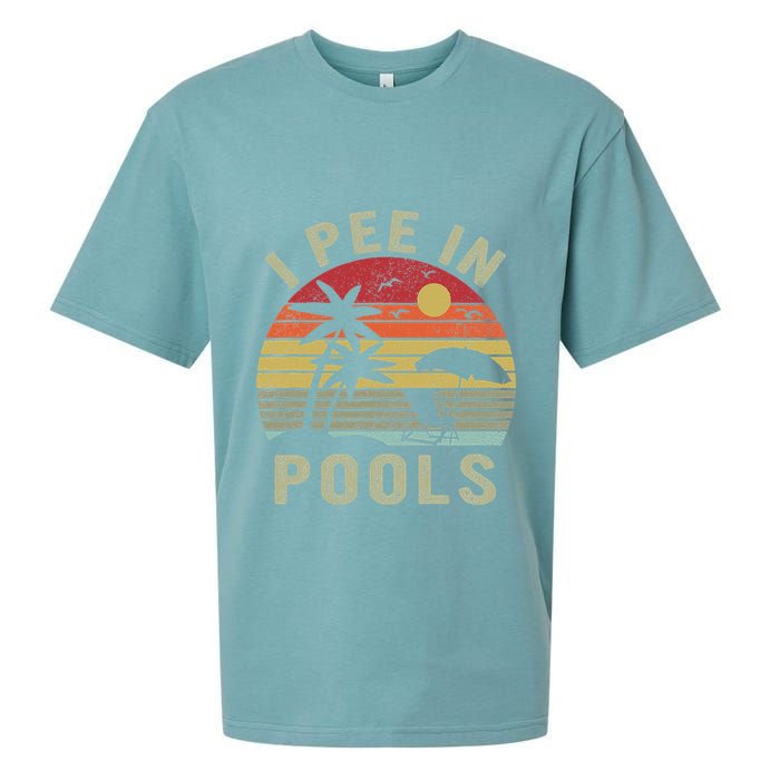 I Pee In Pools Sarcastic Sayings For Pools Lovers Retro Sueded Cloud Jersey T-Shirt