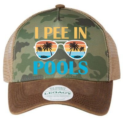 I Pee In Pools Funny Jokes Sarcastic Sayings Legacy Tie Dye Trucker Hat