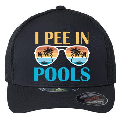 I Pee In Pools Funny Jokes Sarcastic Sayings Flexfit Unipanel Trucker Cap