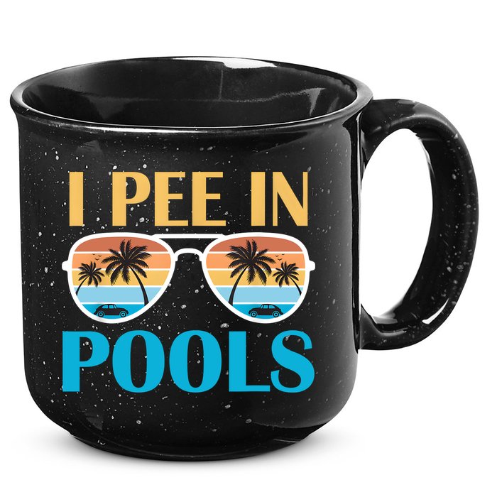 I Pee In Pools Funny Jokes Sarcastic Sayings 15oz Campfire Ceramic Mug