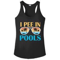 I Pee In Pools Funny Jokes Sarcastic Sayings Ladies PosiCharge Competitor Racerback Tank
