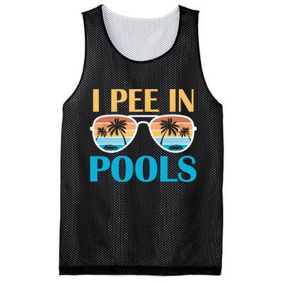 I Pee In Pools Funny Jokes Sarcastic Sayings Mesh Reversible Basketball Jersey Tank