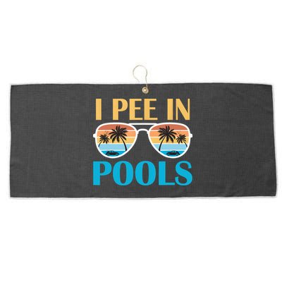 I Pee In Pools Funny Jokes Sarcastic Sayings Large Microfiber Waffle Golf Towel