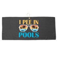 I Pee In Pools Funny Jokes Sarcastic Sayings Large Microfiber Waffle Golf Towel