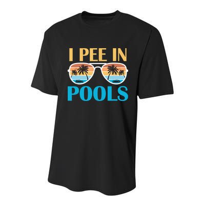 I Pee In Pools Funny Jokes Sarcastic Sayings Youth Performance Sprint T-Shirt