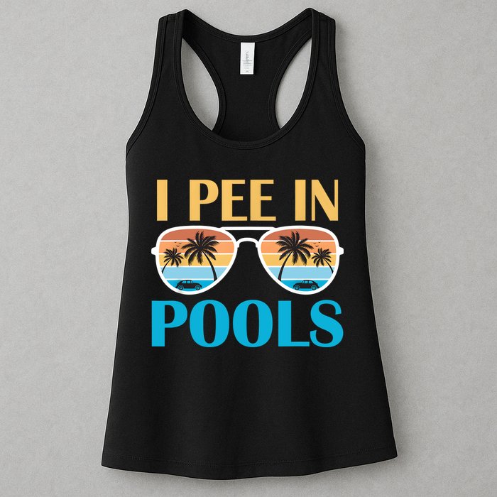 I Pee In Pools Funny Jokes Sarcastic Sayings Womens Tank Top
