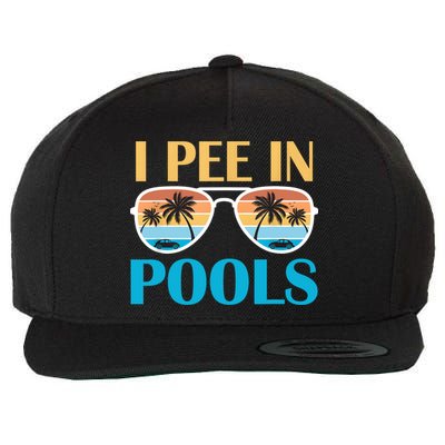 I Pee In Pools Funny Jokes Sarcastic Sayings Wool Snapback Cap