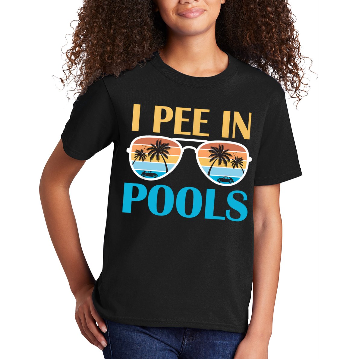 I Pee In Pools Funny Jokes Sarcastic Sayings Kids T-Shirt