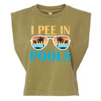 I Pee In Pools Funny Jokes Sarcastic Sayings Garment-Dyed Women's Muscle Tee